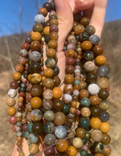 Charger l'image dans la galerie, Perles en jaspe océan entre 4 et 10mm