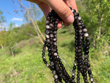 Charger l'image dans la galerie, Perles en obsidienne argentée entre 6 et 8mm OAD