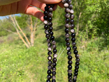 Charger l'image dans la galerie, Perles en obsidienne argentée entre 6 et 8mm OAD