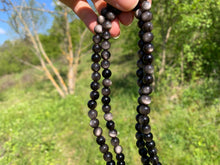 Charger l'image dans la galerie, Perles en obsidienne argentée entre 6 et 8mm OAD