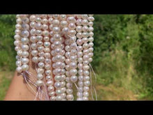 Charger et lire la vidéo dans la visionneuse de la Galerie, Perles de culture blanches, forme plus ovale