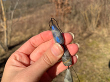 Charger l'image dans la galerie, Perles en labradorite, forme goutte facettées 12 x 26mm