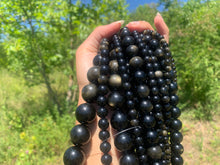 Charger l'image dans la galerie, Perles en obsidienne dorée entre 4 et 20mm