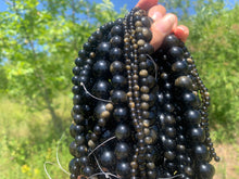 Charger l'image dans la galerie, Perles en obsidienne dorée entre 4 et 20mm