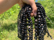 Charger l'image dans la galerie, Perles en obsidienne argentée entre 4 et 18mm OAU