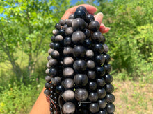 Charger l'image dans la galerie, Perles en obsidienne argentée entre 4 et 18mm OAU