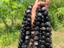 Charger l'image dans la galerie, Perles en obsidienne argentée entre 4 et 18mm OAU