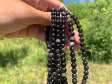 Charger l'image dans la galerie, Perles en obsidienne argentée entre 4 et 18mm OAU