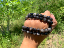 Charger l'image dans la galerie, Perles en obsidienne argentée entre 4 et 18mm OAU
