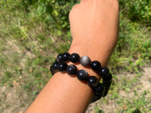 Charger l'image dans la galerie, Perles en obsidienne argentée entre 4 et 18mm OAU