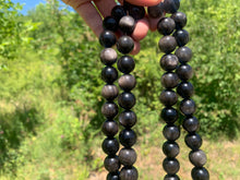 Charger l'image dans la galerie, Perles en obsidienne argentée entre 4 et 18mm OAU