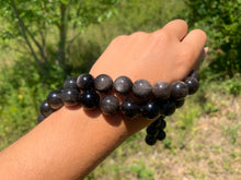 Charger l'image dans la galerie, Perles en obsidienne argentée entre 4 et 18mm OAU