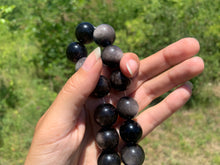 Charger l'image dans la galerie, Perles en obsidienne argentée entre 4 et 18mm OAU