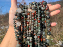 Charger l'image dans la galerie, Perles en jaspe héliotrope entre 4 et 12mm