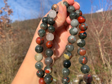 Charger l'image dans la galerie, Perles en jaspe héliotrope entre 4 et 12mm