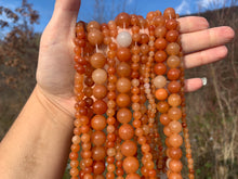 Charger l'image dans la galerie, Perles en aventurine orange entre 4 et 12mm