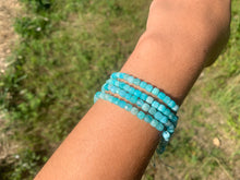 Charger l'image dans la galerie, Perles en amazonite, forme carré facetté