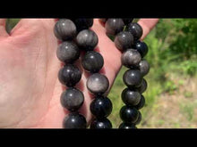 Charger et lire la vidéo dans la visionneuse de la Galerie, Perles en obsidienne argentée entre 4 et 18mm OAU