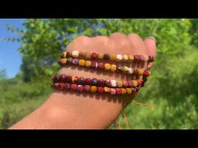 Charger et lire la vidéo dans la visionneuse de la Galerie, Perles en jaspe mookaite, forme carré facetté