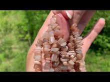 Charger et lire la vidéo dans la visionneuse de la Galerie, Perles en pierre de lune pêche, forme chips