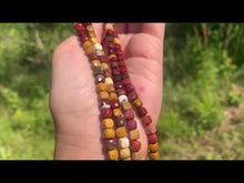Charger et lire la vidéo dans la visionneuse de la Galerie, Perles en jaspe mookaite, forme carré facetté