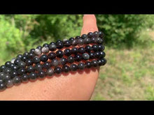 Charger et lire la vidéo dans la visionneuse de la Galerie, Perles en obsidienne argentée entre 4 et 18mm OAU