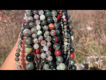 Charger et lire la vidéo dans la visionneuse de la Galerie, Perles en jaspe héliotrope entre 4 et 12mm