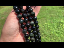 Charger et lire la vidéo dans la visionneuse de la Galerie, Perles en obsidienne oeil céleste (arc-en-ciel) entre 4 et 20mm