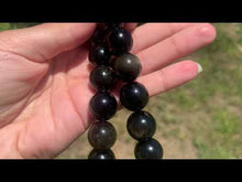 Charger et lire la vidéo dans la visionneuse de la Galerie, Perles en obsidienne dorée entre 4 et 20mm