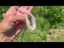 Charger et lire la vidéo dans la visionneuse de la Galerie, Perles en quartz rose, forme rectangle