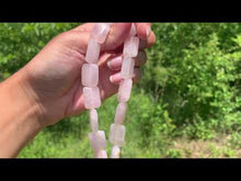 Charger et lire la vidéo dans la visionneuse de la Galerie, Perles en quartz rose, forme rectangle