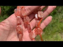 Charger et lire la vidéo dans la visionneuse de la Galerie, Perles en pierre de soleil, forme "rectangle"