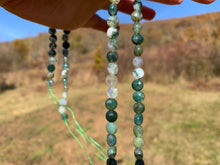 Charger l'image dans la galerie, Perles en agate mousse, forme ronde plate facettée