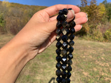 Charger l'image dans la galerie, Perles en obsidienne dorée, forme diamant entre 6 et 12mm