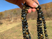 Charger l'image dans la galerie, Perles en oeil de tigre mélangé avec de l'oeil de faucon entre 6 et 10mm