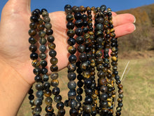 Charger l'image dans la galerie, Perles en oeil de tigre mélangé avec de l'oeil de faucon entre 6 et 10mm