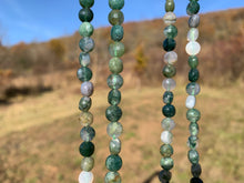 Charger l'image dans la galerie, Perles en agate mousse, forme ronde plate facettée