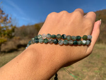 Charger l'image dans la galerie, Perles en agate mousse, forme ronde plate facettée