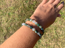 Charger l'image dans la galerie, Perles en agate mousse, forme ronde plate facettée