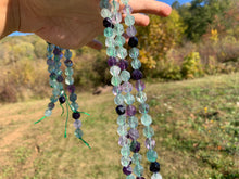 Charger l'image dans la galerie, Perles en fluorite / fluorine forme diamant entre 6 et 10mm