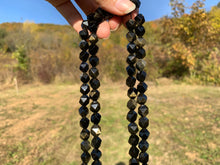 Charger l'image dans la galerie, Perles en obsidienne dorée, forme diamant entre 6 et 12mm