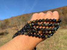 Charger l'image dans la galerie, Perles en oeil de tigre mélangé avec de l'oeil de faucon entre 6 et 10mm