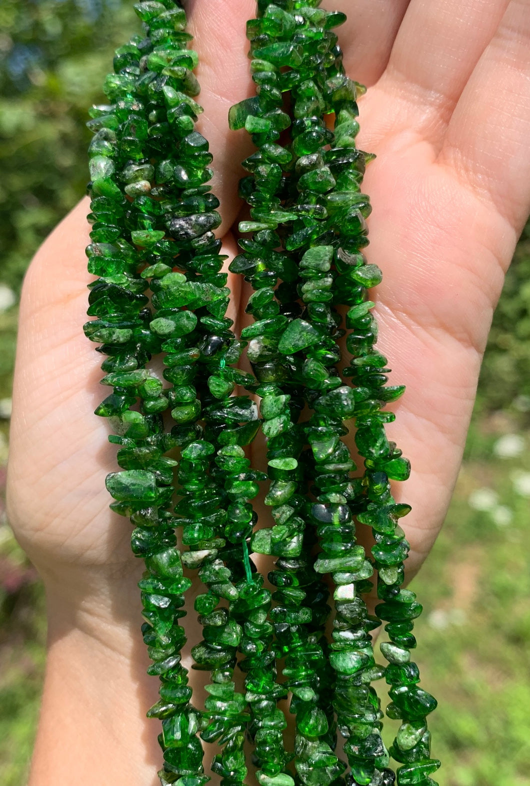 Perles en diopside, forme chips