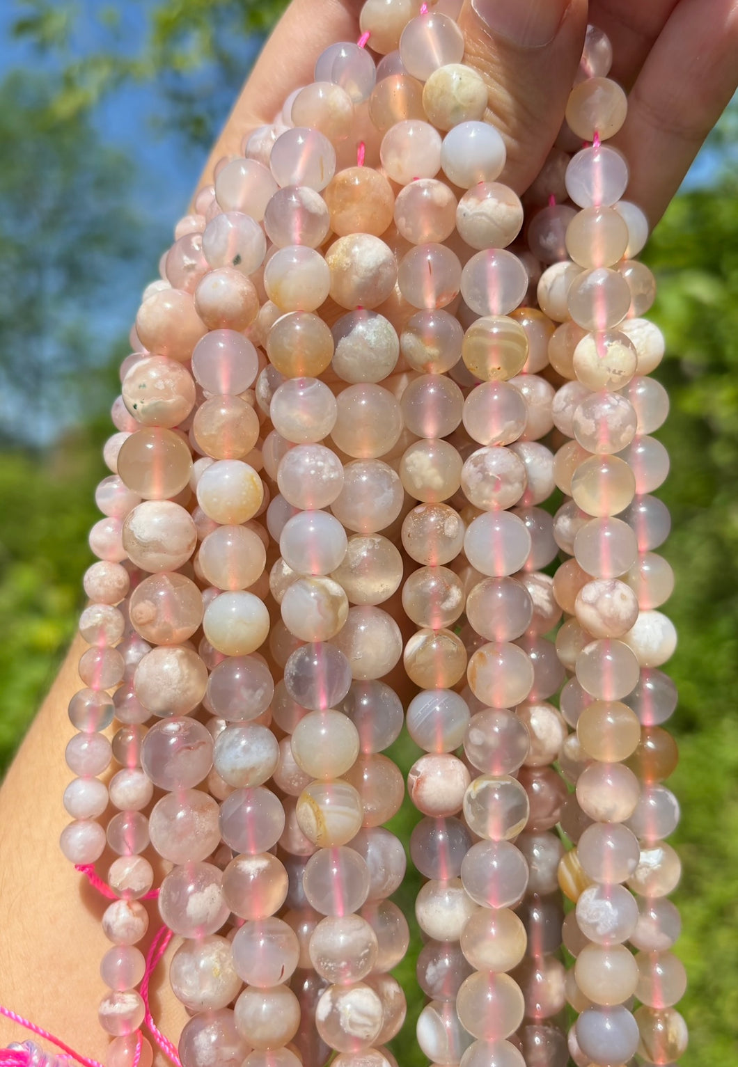 Perles en agate fleurie entre 6 et 10mm AFD