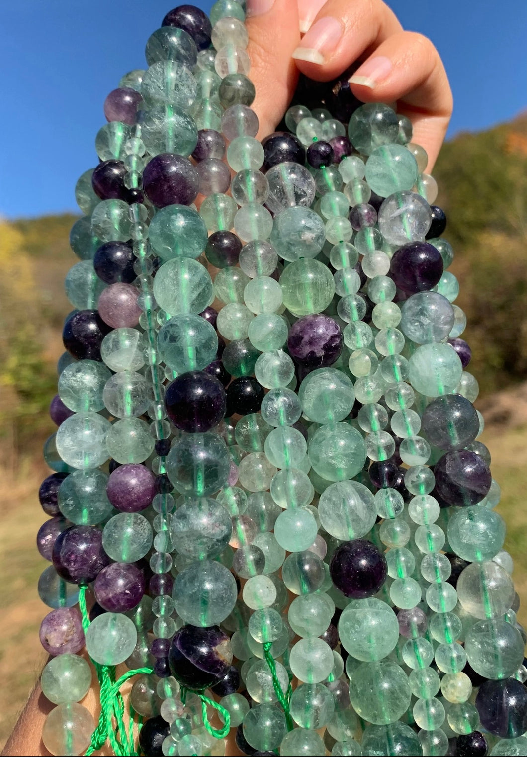 Perles en fluorite entre 4 et 12mm