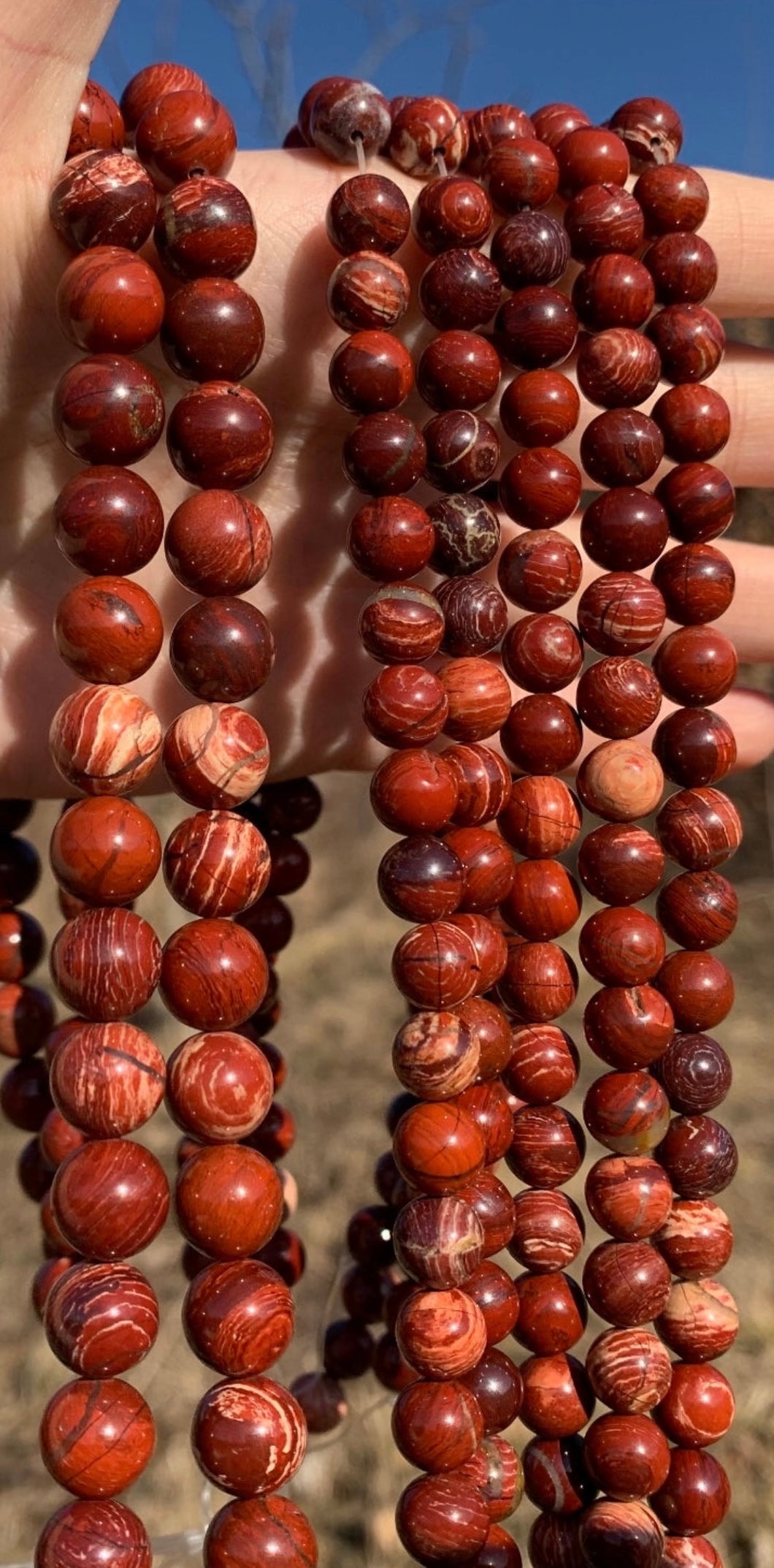 Perles en jaspe peau de serpent entre 8 et 10mm