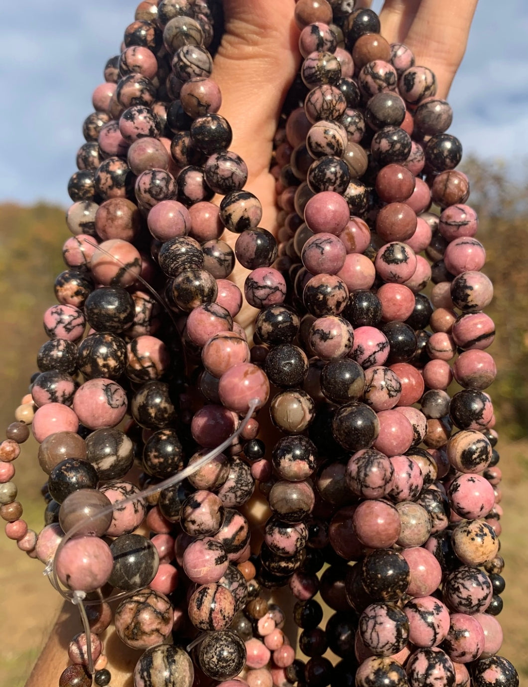 Perles en rhodonite entre 3 et 12mm