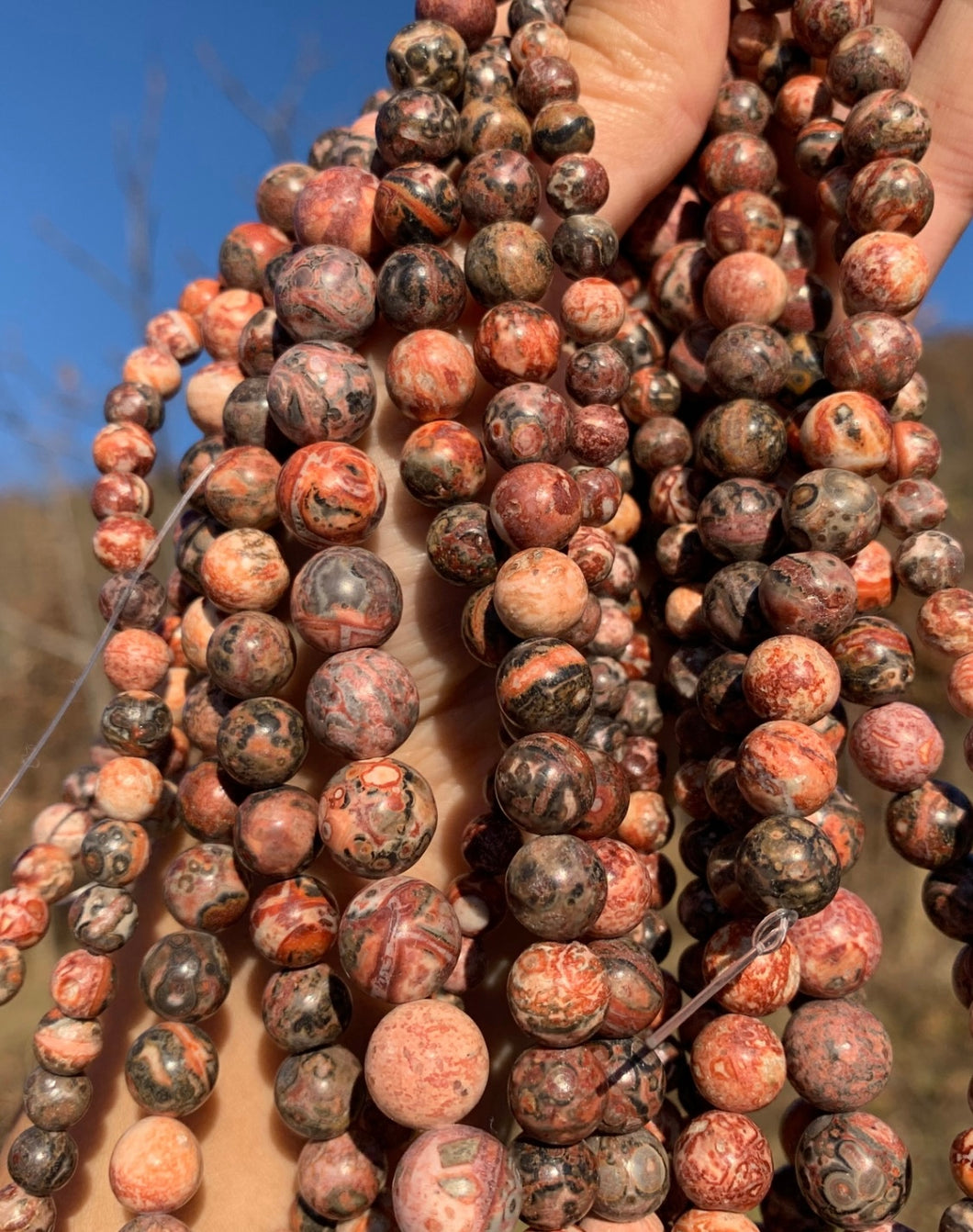 Perles en jaspe léopard entre 4 et 12mm