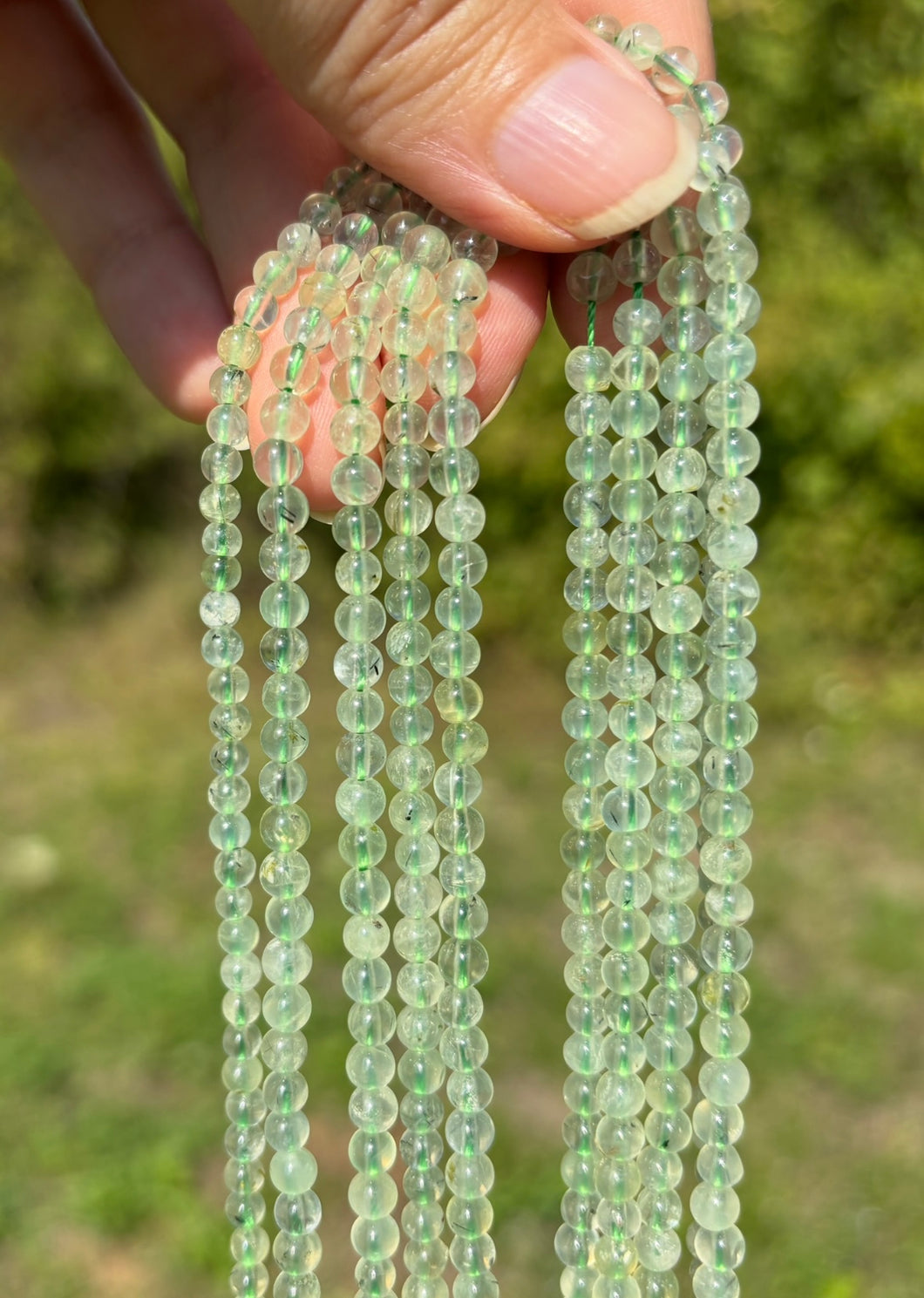 Perles en préhnite en 4mm