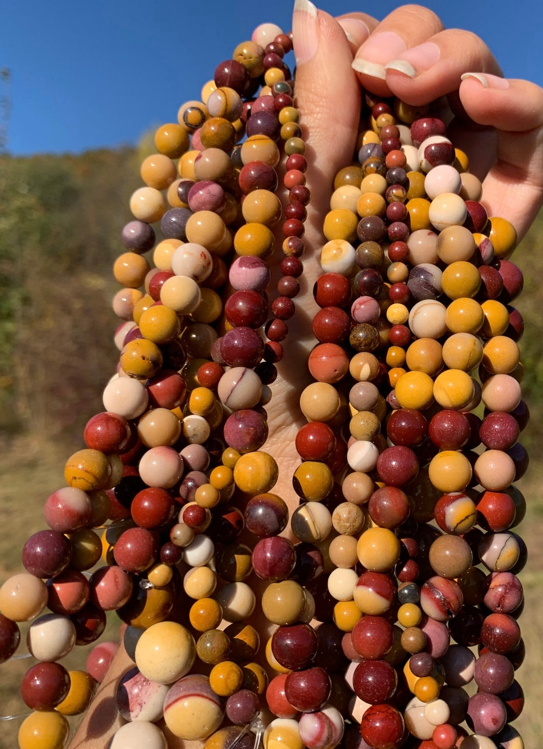 Perles en jaspe mookaite entre 2 et 12mm